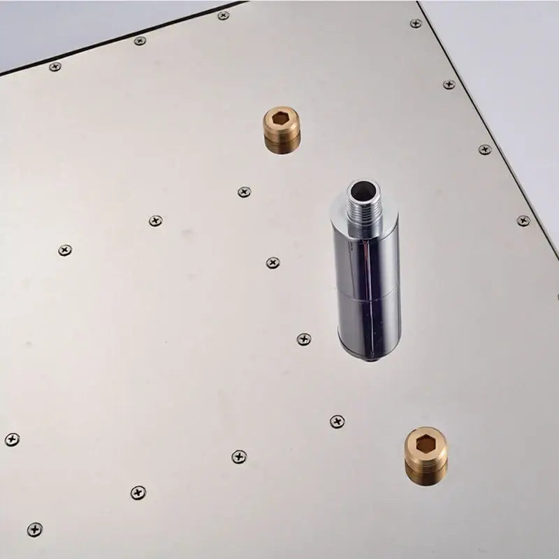 Modern chrome & brushed nickel led rainfall shower head bathroom