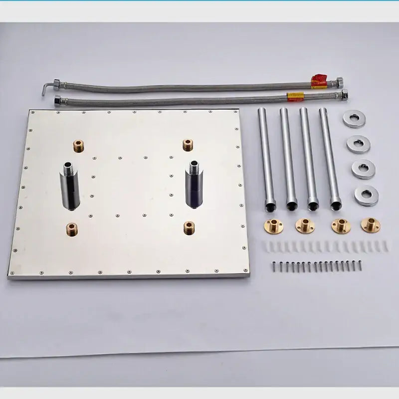 Modern chrome & brushed nickel led rainfall shower head bathroom