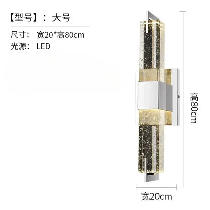 Modern chrome bubble crystal led wall lamp for bathroom living room
