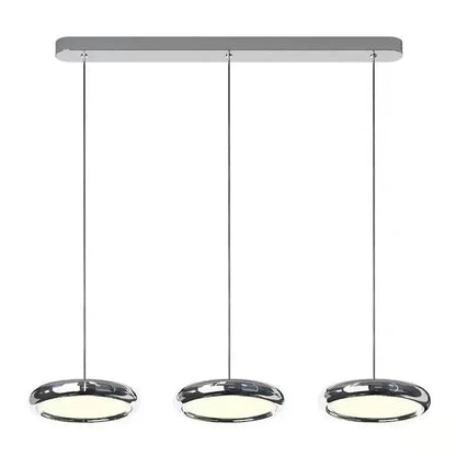 Modern chrome circular dining pendant led light kitchen fixture