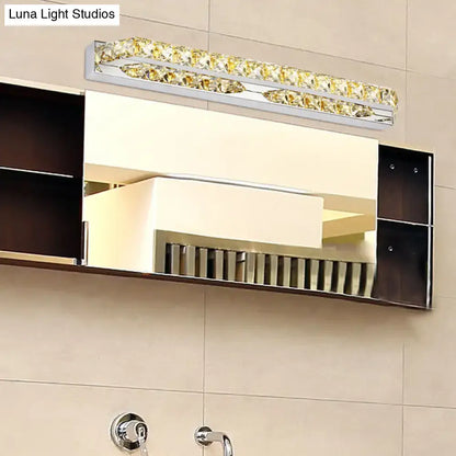 Modern chrome clear amber crystal led vanity light bathroom sconce