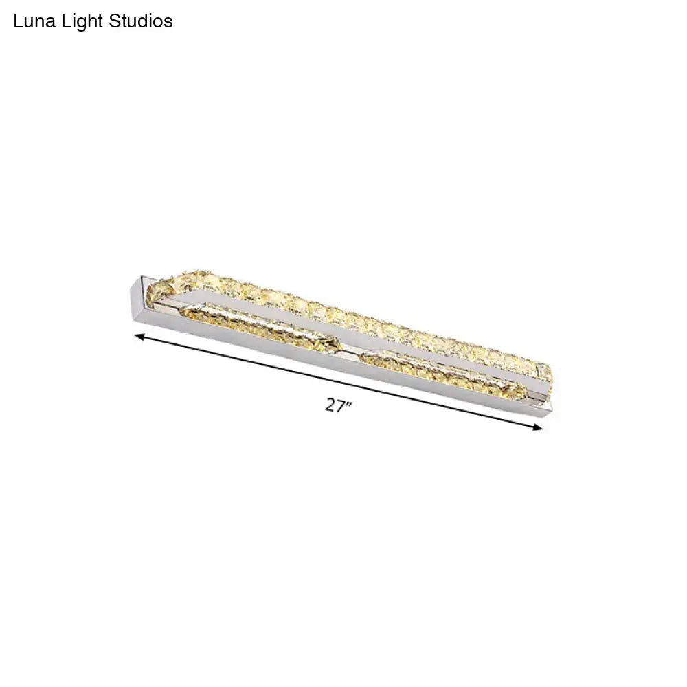 Modern chrome clear amber crystal led vanity light bathroom sconce