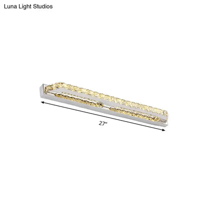 Modern chrome clear amber crystal led vanity light bathroom sconce