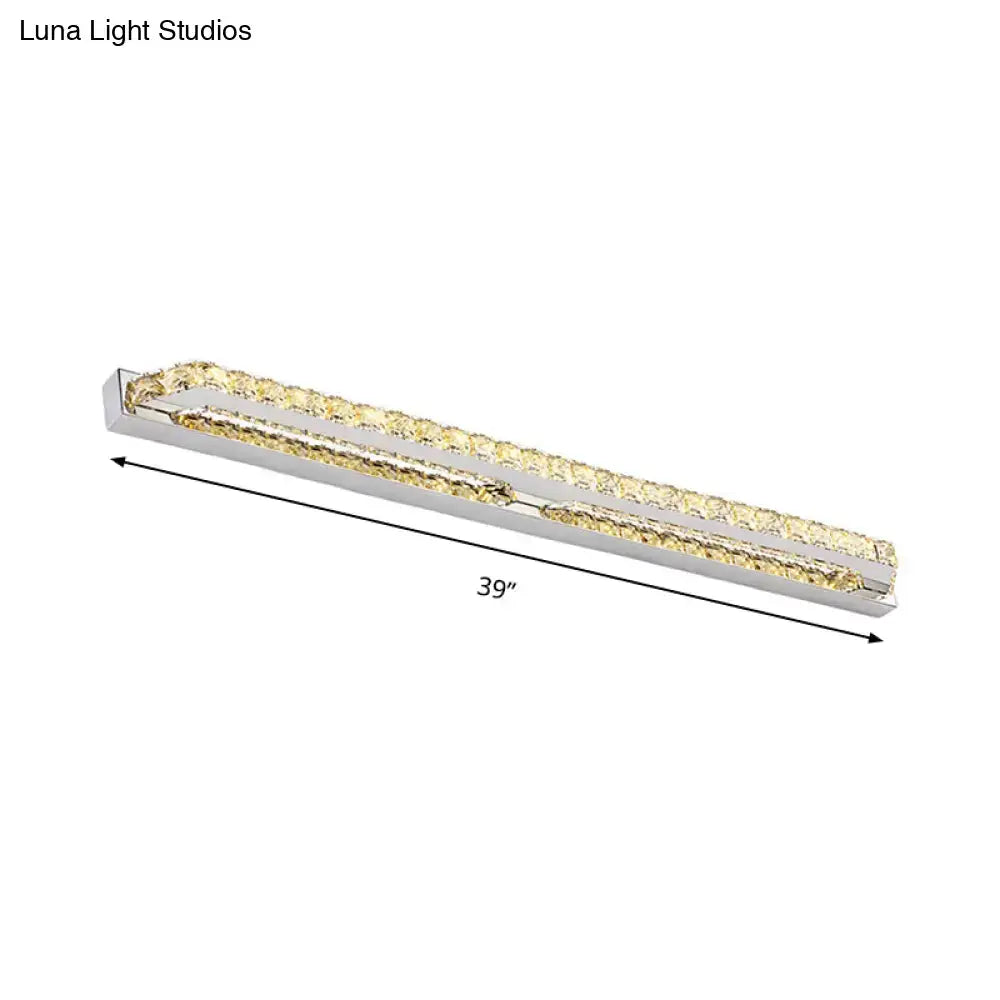 Modern chrome clear amber crystal led vanity light bathroom sconce