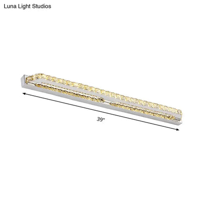 Modern chrome clear amber crystal led vanity light bathroom sconce