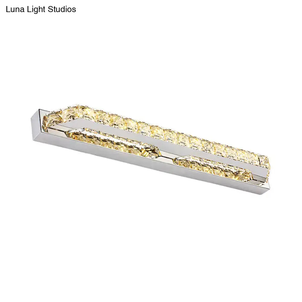 Modern chrome clear amber crystal led vanity light bathroom sconce