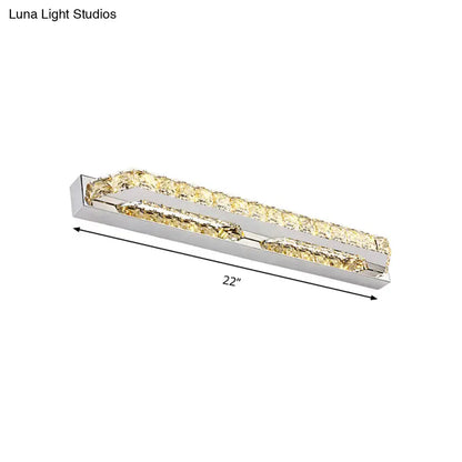 Modern chrome clear amber crystal led vanity light bathroom sconce