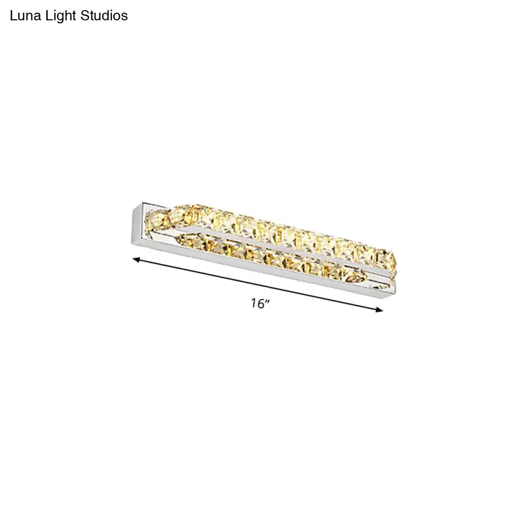 Modern chrome clear amber crystal led vanity light bathroom sconce
