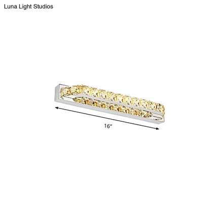 Modern chrome clear amber crystal led vanity light bathroom sconce