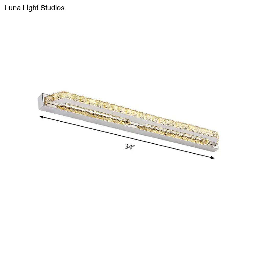 Modern chrome clear amber crystal led vanity light bathroom sconce