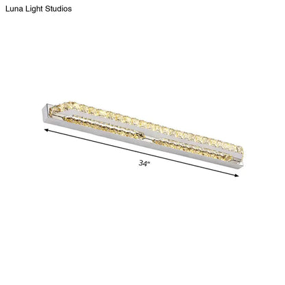 Modern chrome clear amber crystal led vanity light bathroom sconce