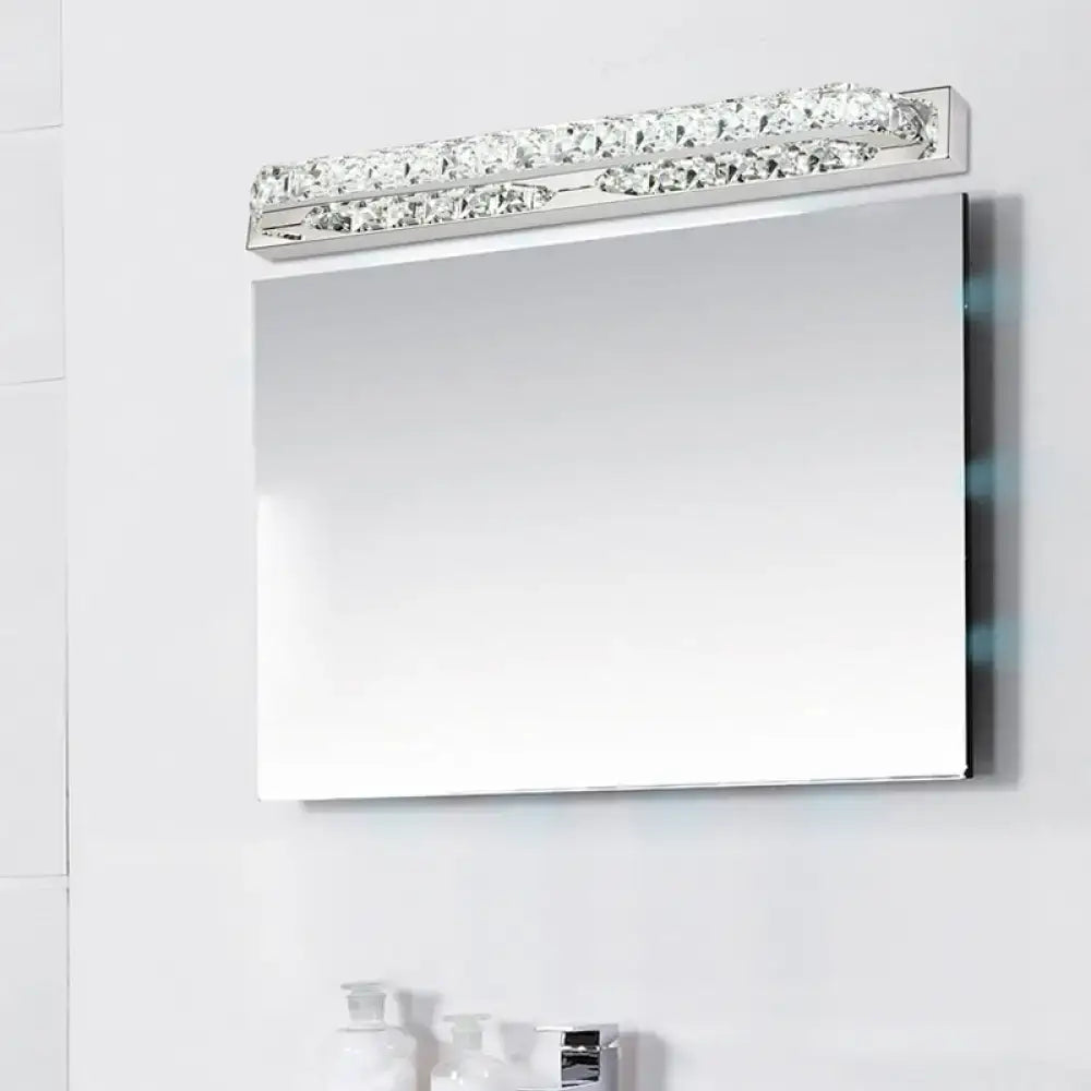 Modern chrome clear amber crystal led vanity light bathroom sconce