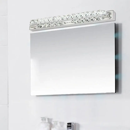 Modern chrome clear amber crystal led vanity light bathroom sconce
