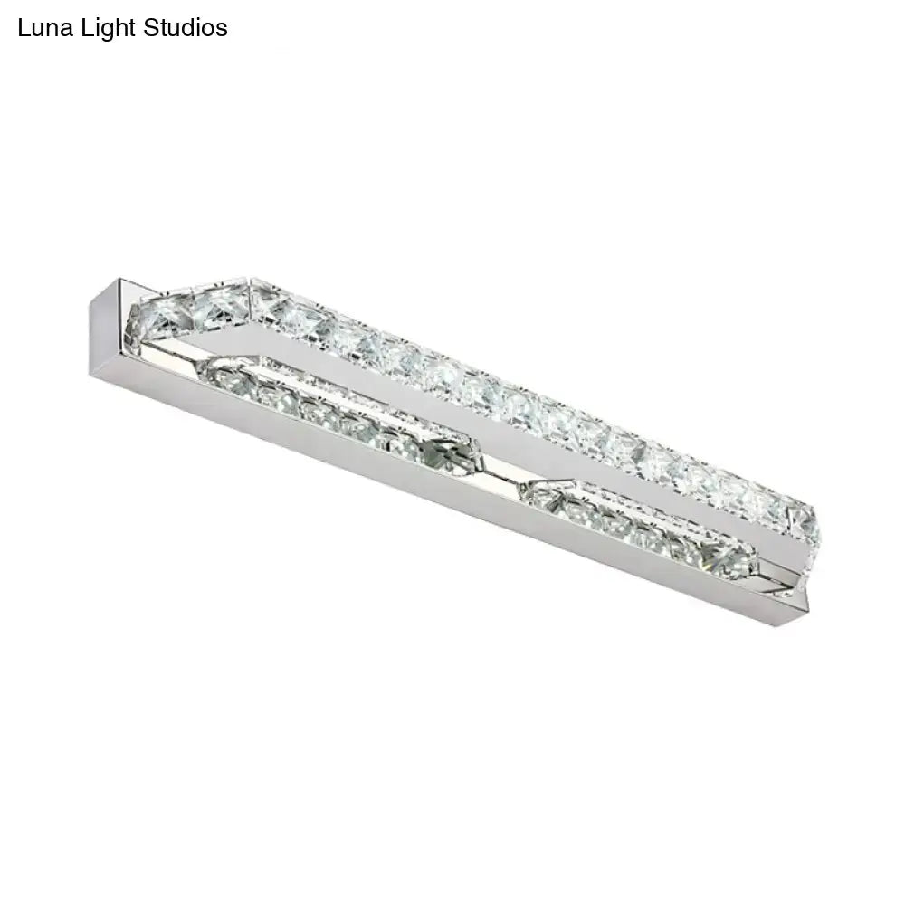 Modern chrome clear amber crystal led vanity light bathroom sconce