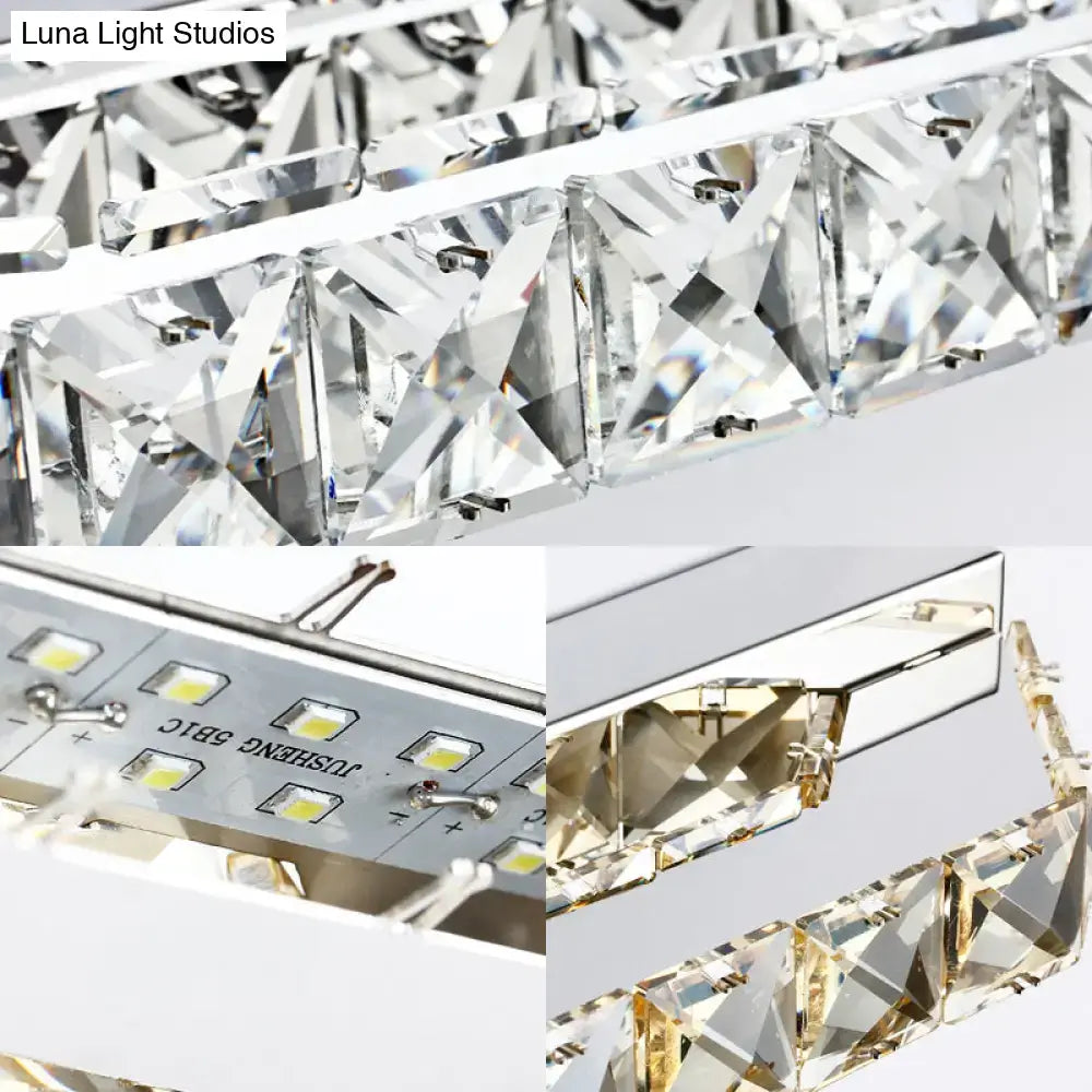 Modern chrome clear amber crystal led vanity light bathroom sconce