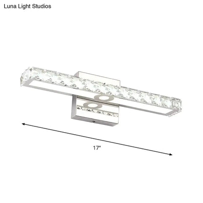 Modern chrome clear crystal led wall light bathroom sconce