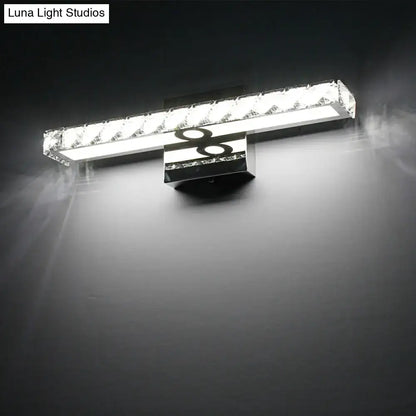 Modern chrome clear crystal led wall light bathroom sconce