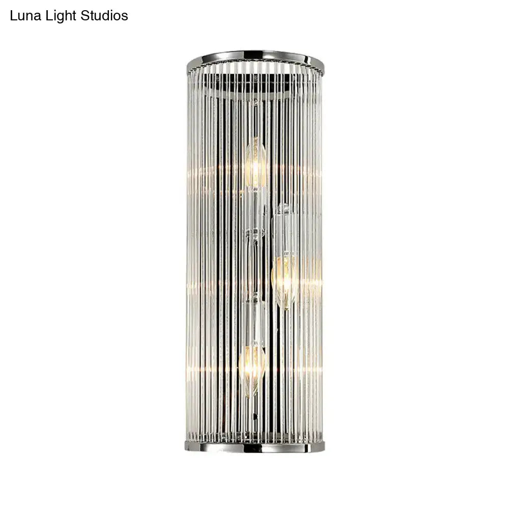 Modern chrome clear crystal shade wall light bedroom
