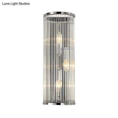 Modern chrome clear crystal shade wall light bedroom