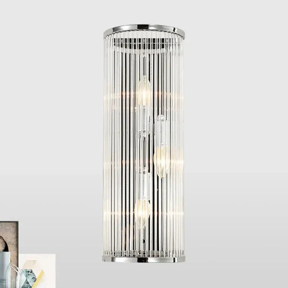 Modern chrome clear crystal shade wall light bedroom
