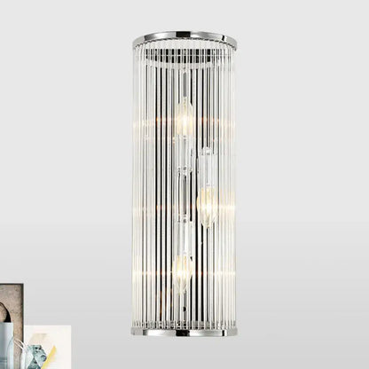 Modern chrome clear crystal shade wall light bedroom