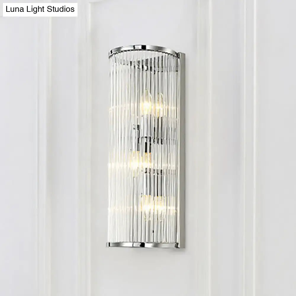 Modern chrome clear crystal shade wall light bedroom
