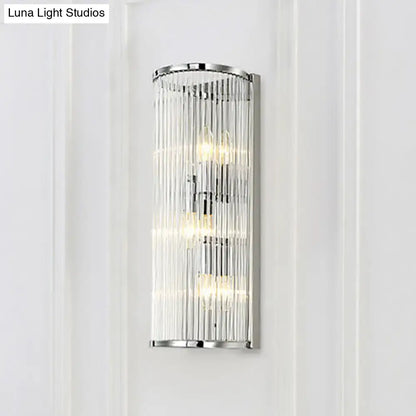 Modern chrome clear crystal shade wall light bedroom