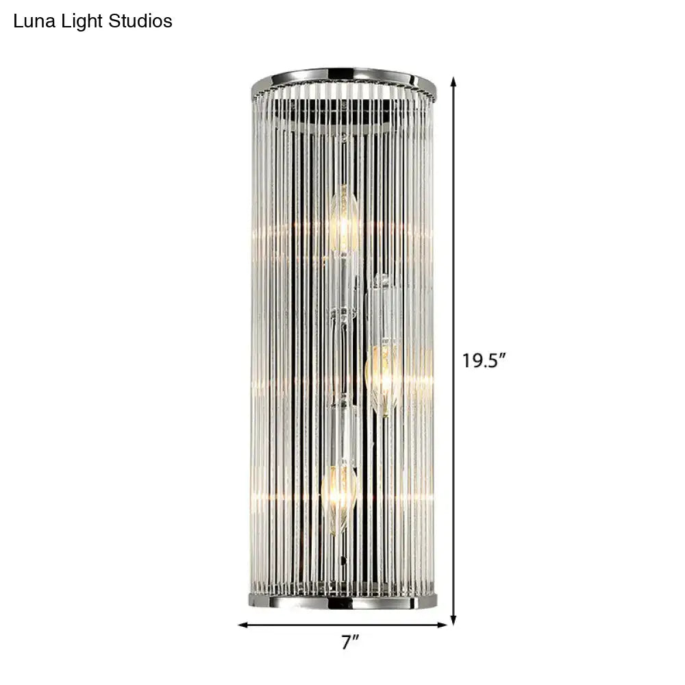 Modern chrome clear crystal shade wall light bedroom