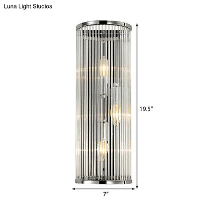 Modern chrome clear crystal shade wall light bedroom