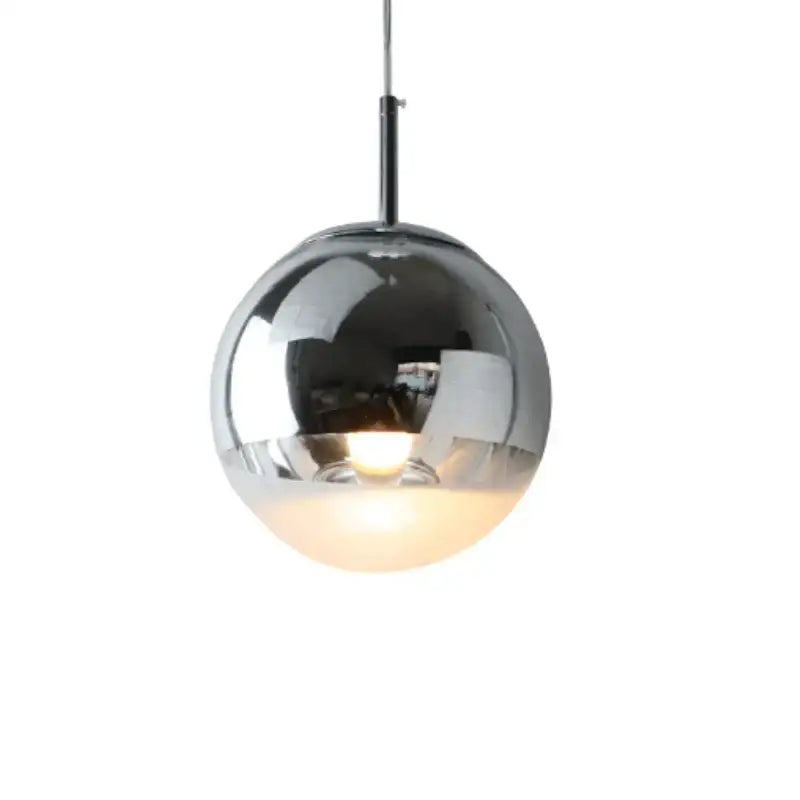 Modern chrome & copper glass ball led pendant light dining room