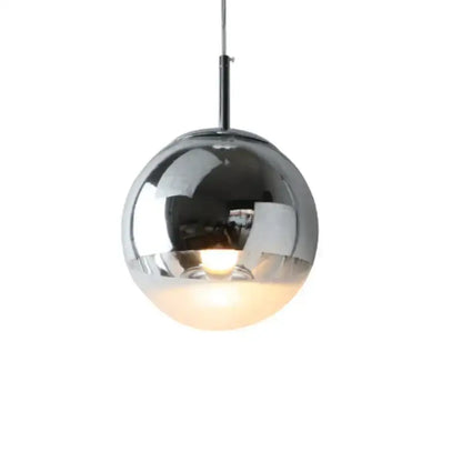 Modern chrome & copper glass ball led pendant light dining room