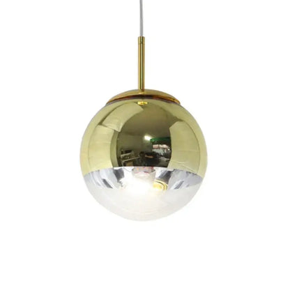 Modern chrome & copper glass ball led pendant light dining room