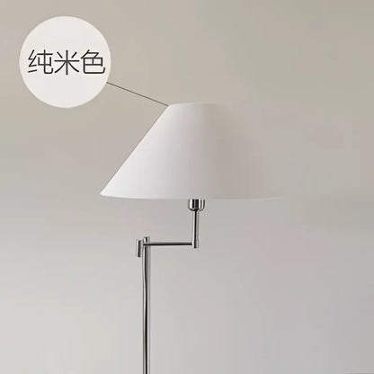 Modern chrome cream rocker arm floor lamp for living room