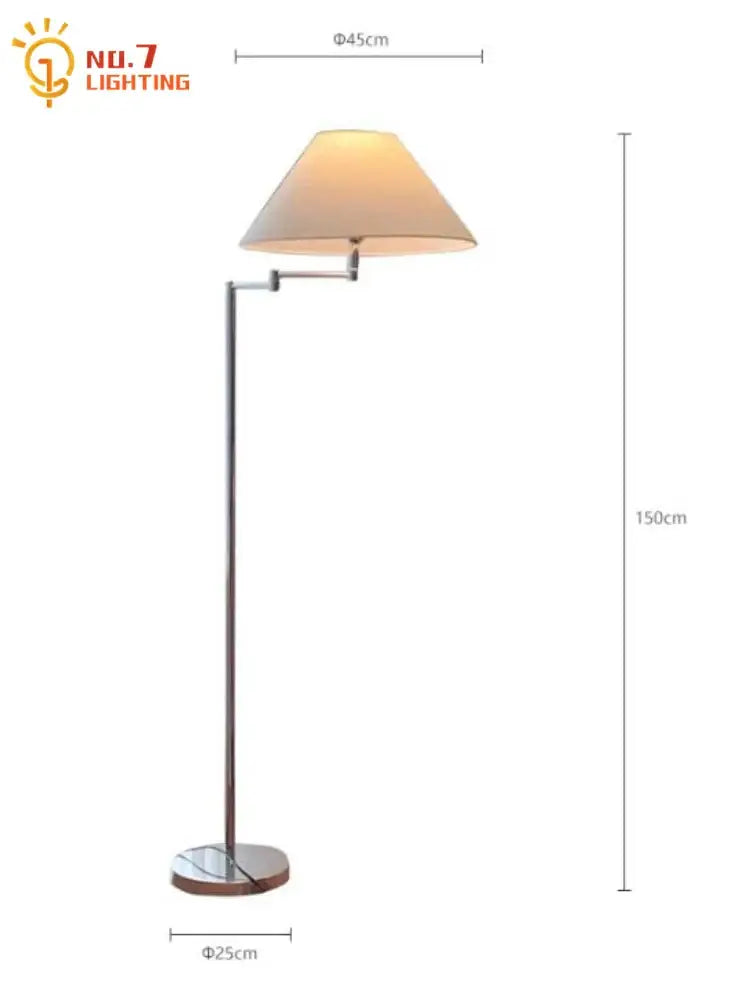 Modern chrome cream rocker arm floor lamp for living room