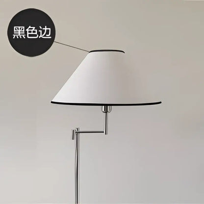 Modern chrome cream rocker arm floor lamp for living room