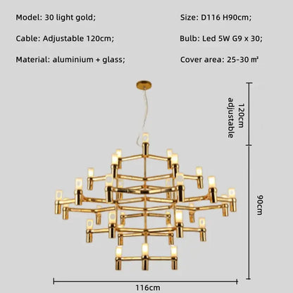 Modern chrome crown major chandelier multi tiered kitchen light