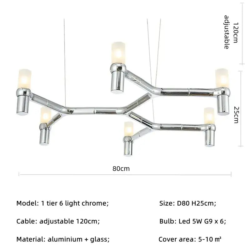 Modern chrome crown major chandelier multi tiered kitchen light