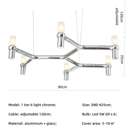 Modern chrome crown major chandelier multi tiered kitchen light