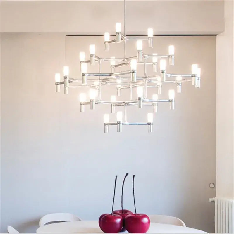 Modern chrome crown major chandelier multi tiered kitchen light