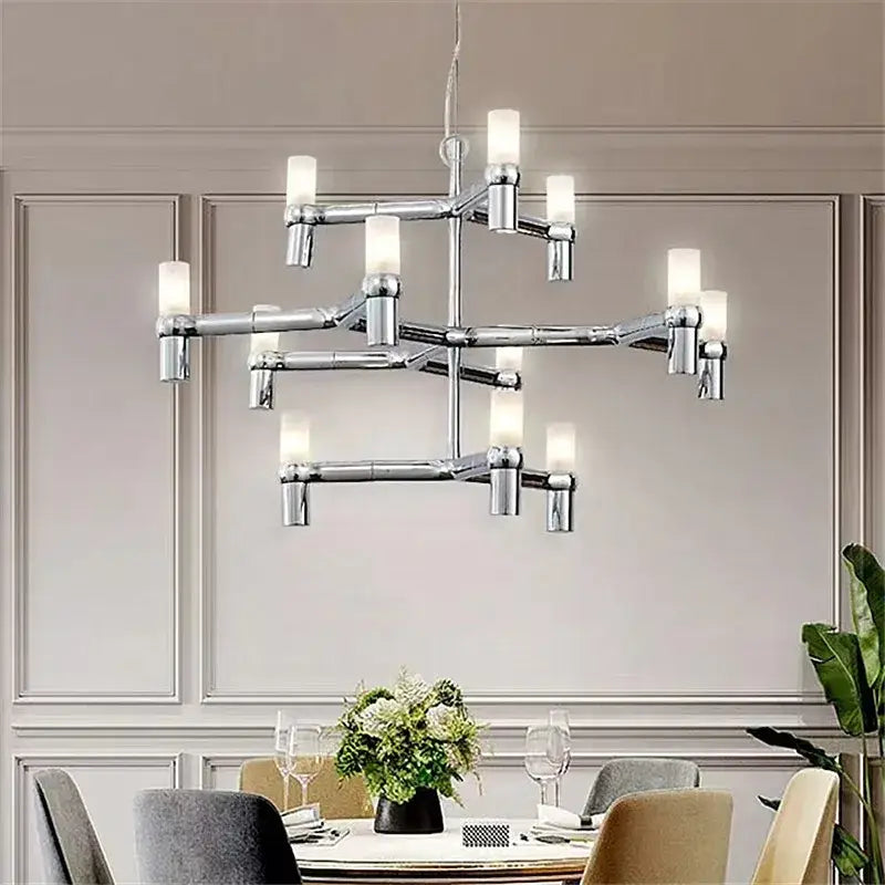 Modern chrome crown major chandelier multi tiered kitchen light