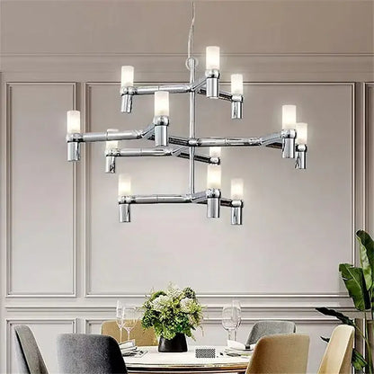 Modern chrome crown major chandelier multi tiered kitchen light