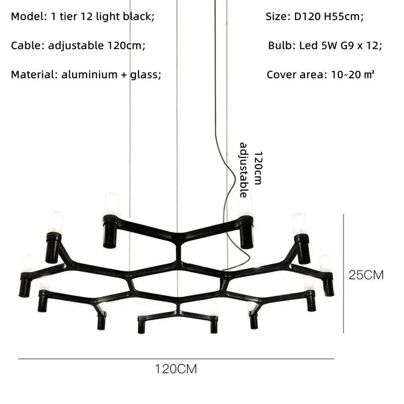 Modern chrome crown major chandelier multi tiered kitchen light