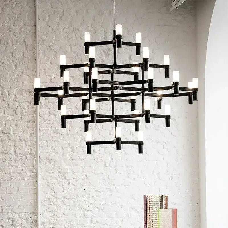 Modern chrome crown major chandelier multi tiered kitchen light