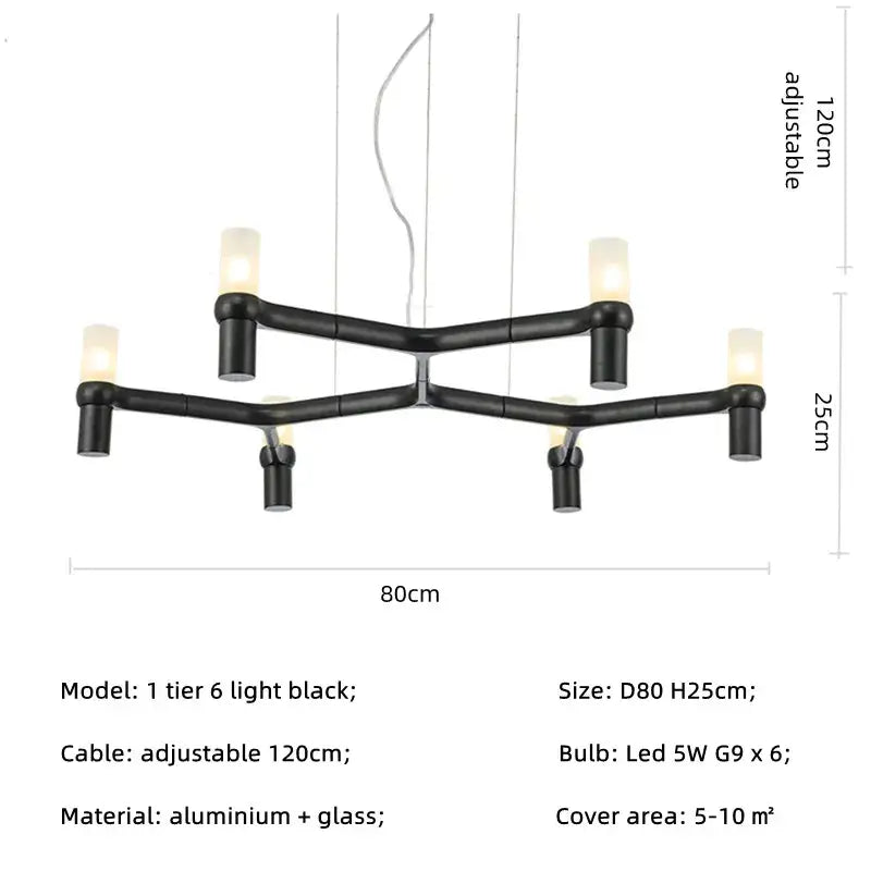 Modern chrome crown major chandelier multi tiered kitchen light