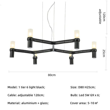 Modern chrome crown major chandelier multi tiered kitchen light