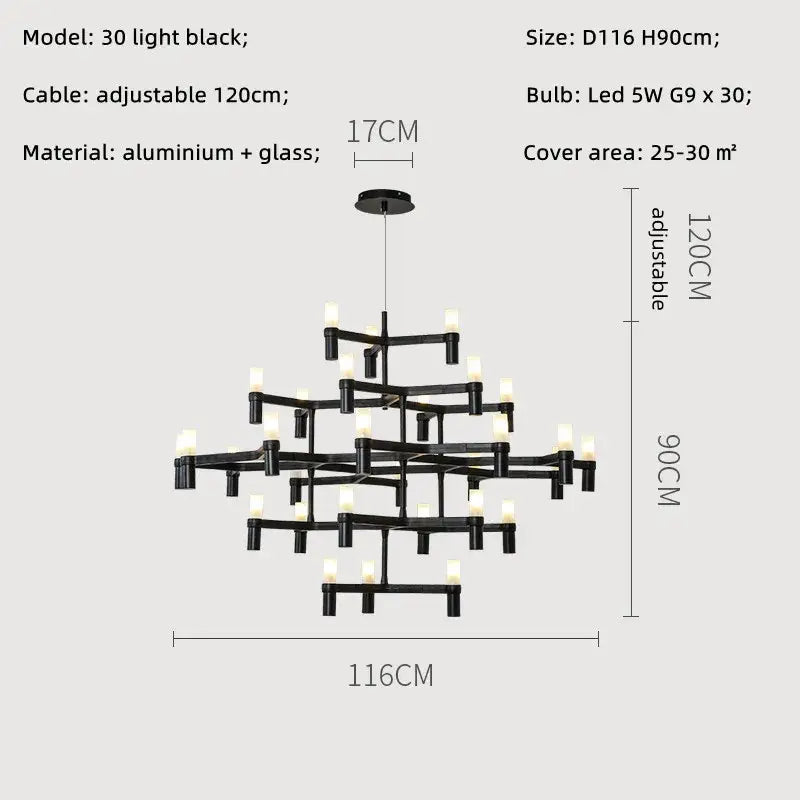 Modern chrome crown major chandelier multi tiered kitchen light