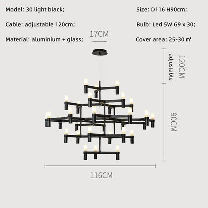Modern chrome crown major chandelier multi tiered kitchen light