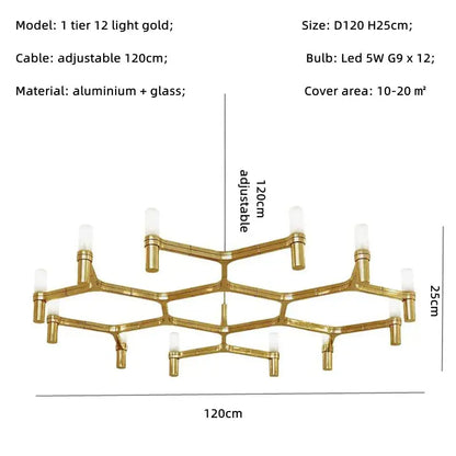 Modern chrome crown major chandelier multi tiered kitchen light