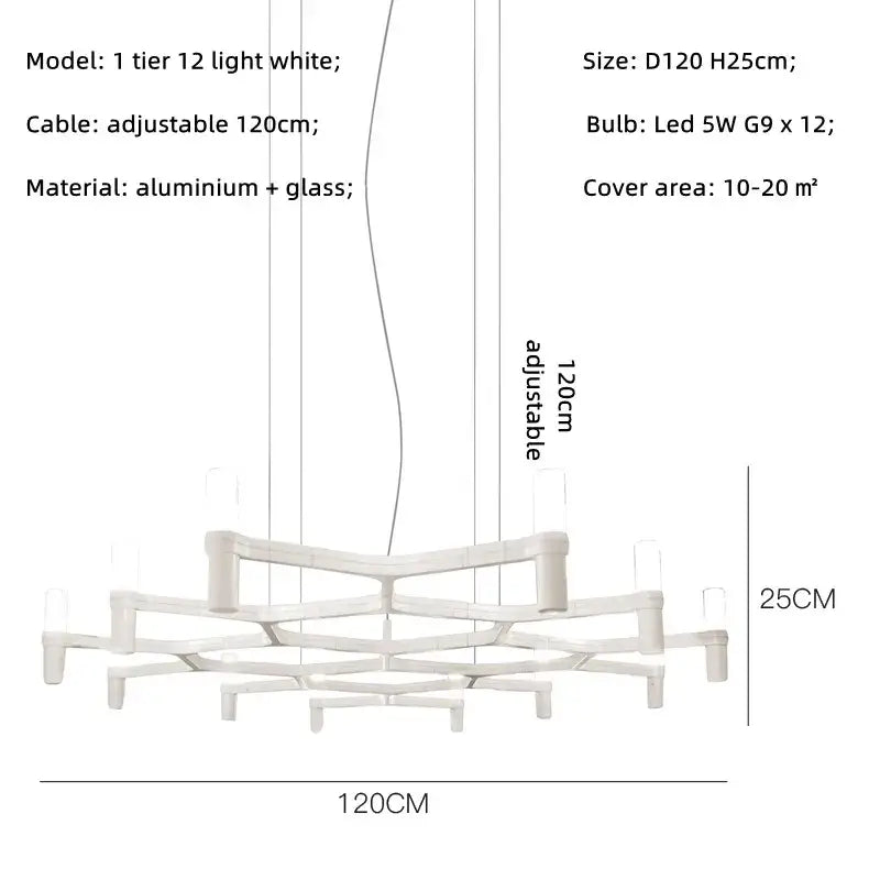 Modern chrome crown major chandelier multi tiered kitchen light