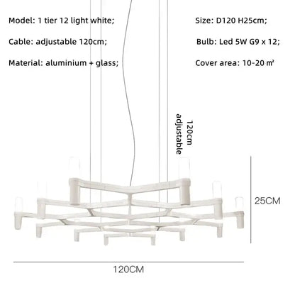 Modern chrome crown major chandelier multi tiered kitchen light